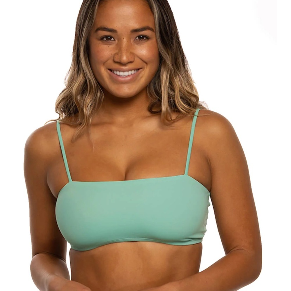 Jolyn Clothing Seafoam Green Strap Bandeau Bikini Top